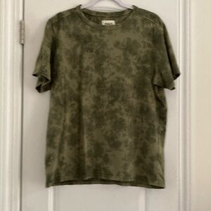 Pact Organic Cotton Caper Green  Tie Dye Tee Large